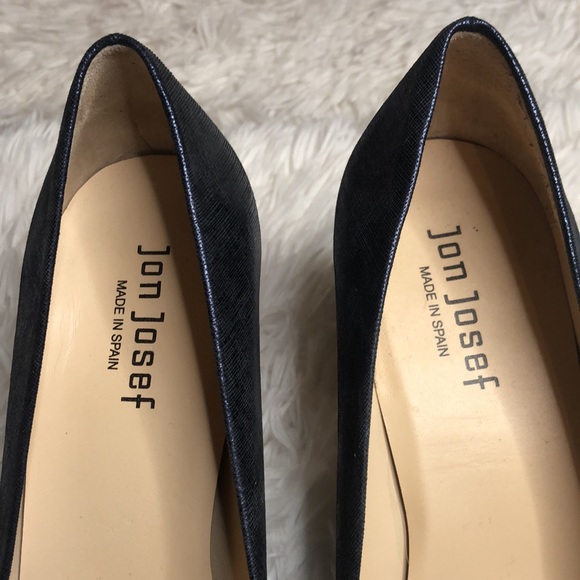 Jon Josef Blue Pumps Heels Textured Pointed Toe 9.5 - Picture 5 of 9